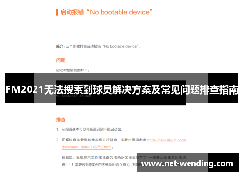 FM2021无法搜索到球员解决方案及常见问题排查指南
